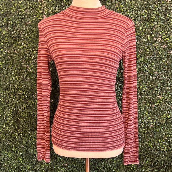 Hollister Striped Mock Neck Size M - Picture 1 of 4